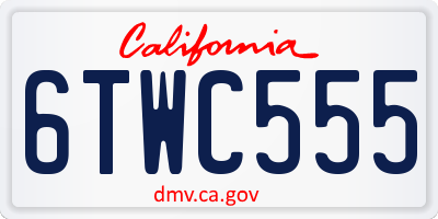 CA license plate 6TWC555