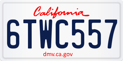 CA license plate 6TWC557