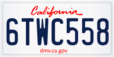 CA license plate 6TWC558