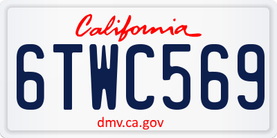 CA license plate 6TWC569