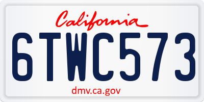 CA license plate 6TWC573