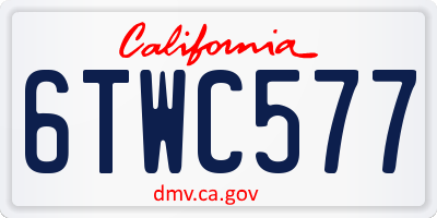 CA license plate 6TWC577
