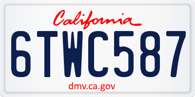 CA license plate 6TWC587