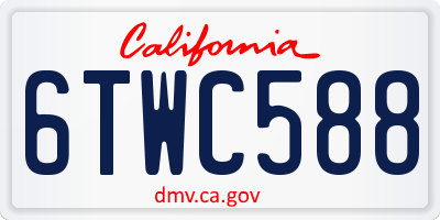 CA license plate 6TWC588