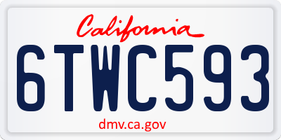 CA license plate 6TWC593