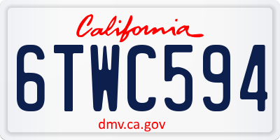 CA license plate 6TWC594
