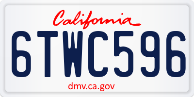 CA license plate 6TWC596
