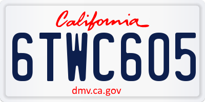 CA license plate 6TWC605