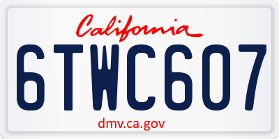 CA license plate 6TWC607
