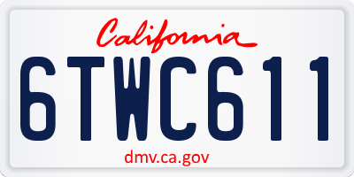 CA license plate 6TWC611