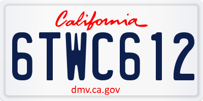CA license plate 6TWC612