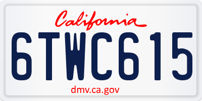 CA license plate 6TWC615