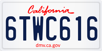 CA license plate 6TWC616