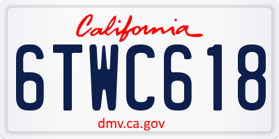 CA license plate 6TWC618