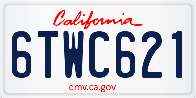 CA license plate 6TWC621