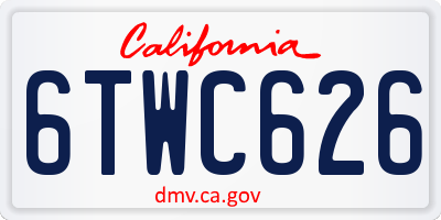 CA license plate 6TWC626