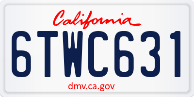 CA license plate 6TWC631