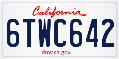 CA license plate 6TWC642