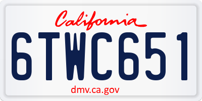 CA license plate 6TWC651