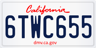 CA license plate 6TWC655