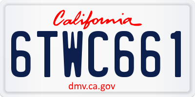 CA license plate 6TWC661