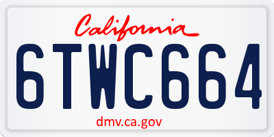 CA license plate 6TWC664