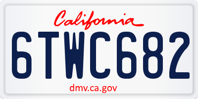 CA license plate 6TWC682