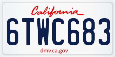 CA license plate 6TWC683