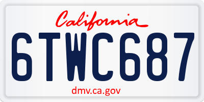 CA license plate 6TWC687