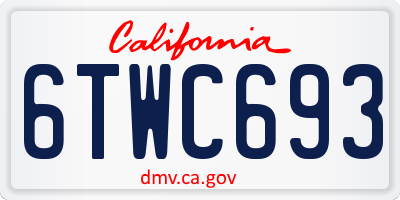 CA license plate 6TWC693