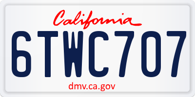 CA license plate 6TWC707