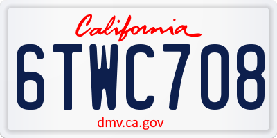 CA license plate 6TWC708