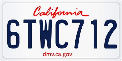CA license plate 6TWC712