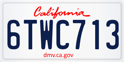 CA license plate 6TWC713