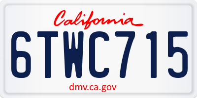 CA license plate 6TWC715