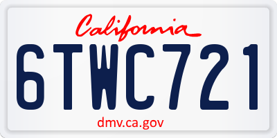 CA license plate 6TWC721