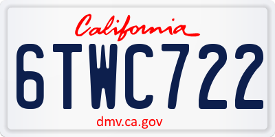 CA license plate 6TWC722