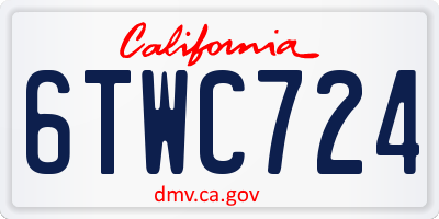 CA license plate 6TWC724