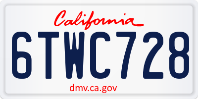 CA license plate 6TWC728