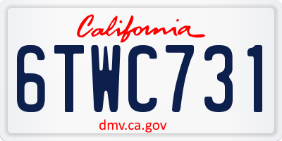 CA license plate 6TWC731