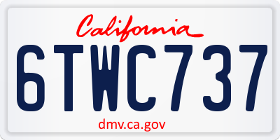 CA license plate 6TWC737