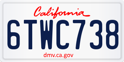 CA license plate 6TWC738