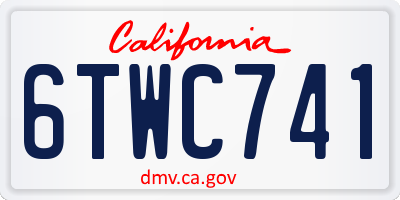 CA license plate 6TWC741