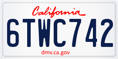 CA license plate 6TWC742