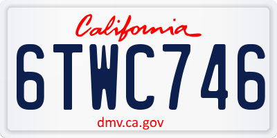 CA license plate 6TWC746
