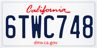 CA license plate 6TWC748