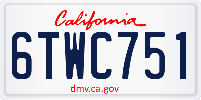 CA license plate 6TWC751