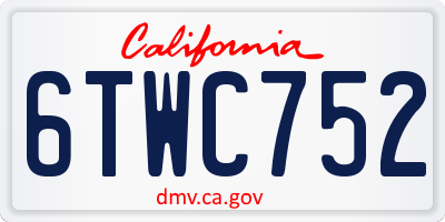 CA license plate 6TWC752