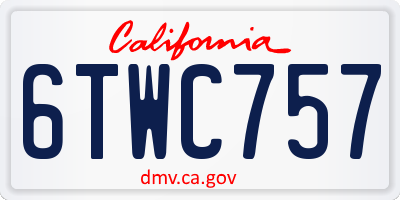 CA license plate 6TWC757