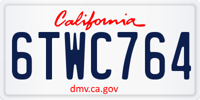 CA license plate 6TWC764